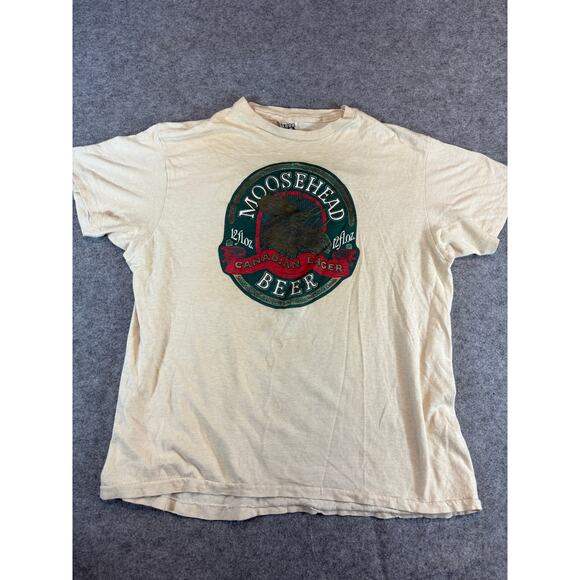 Vintage 80s Moosehead Canadian Lager Beer Tshirt Men XL Moose On The Loose USA - Picture 1 of 7